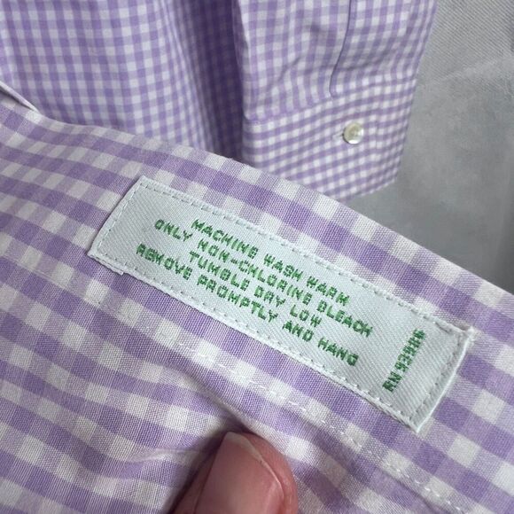 Brooks Brothers Classic Supima Cotton Non Iron Button Gingham Shirt Sz 15.5-34 - Picture 6 of 7